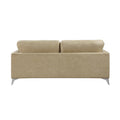 Elegant Modern Style 2Pc Sofa Set Sand Hued Polished Microfiber Upholstery Sofa Loveseat Set Solid Wood Living Room Furniture Silver Finish Metal Legs Sand Microfiber Wood Primary Living Space Modern Solid Wood 5 Seat