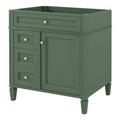 30'' Bathroom Vanity Without Top Sink, Modern Bathroom Storage Cabinet With 2 Drawers And A Tip Out Drawer Not Include Basin Green Bathroom Solid Wood Mdf