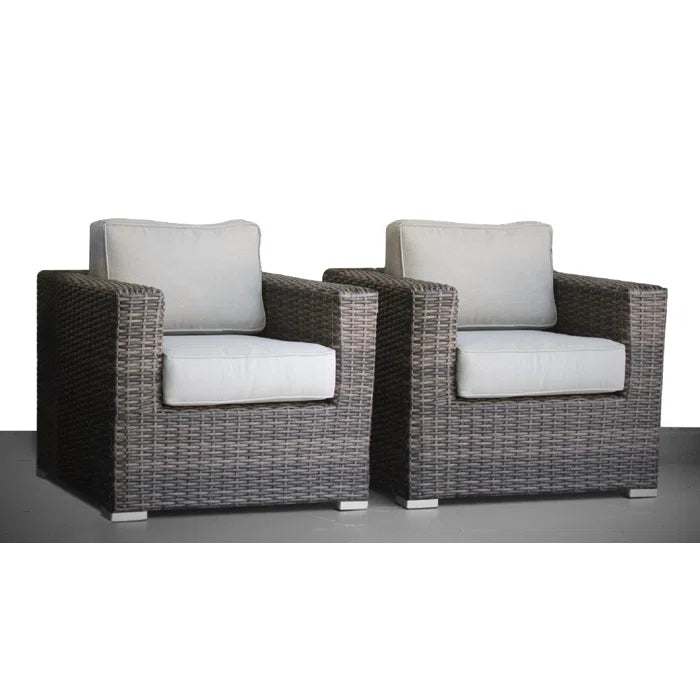 Comfort Ready Fully Assembled Patio Chair With Plush Cushions Ideal For Outdoor Relaxation Espresso,Grey Wicker