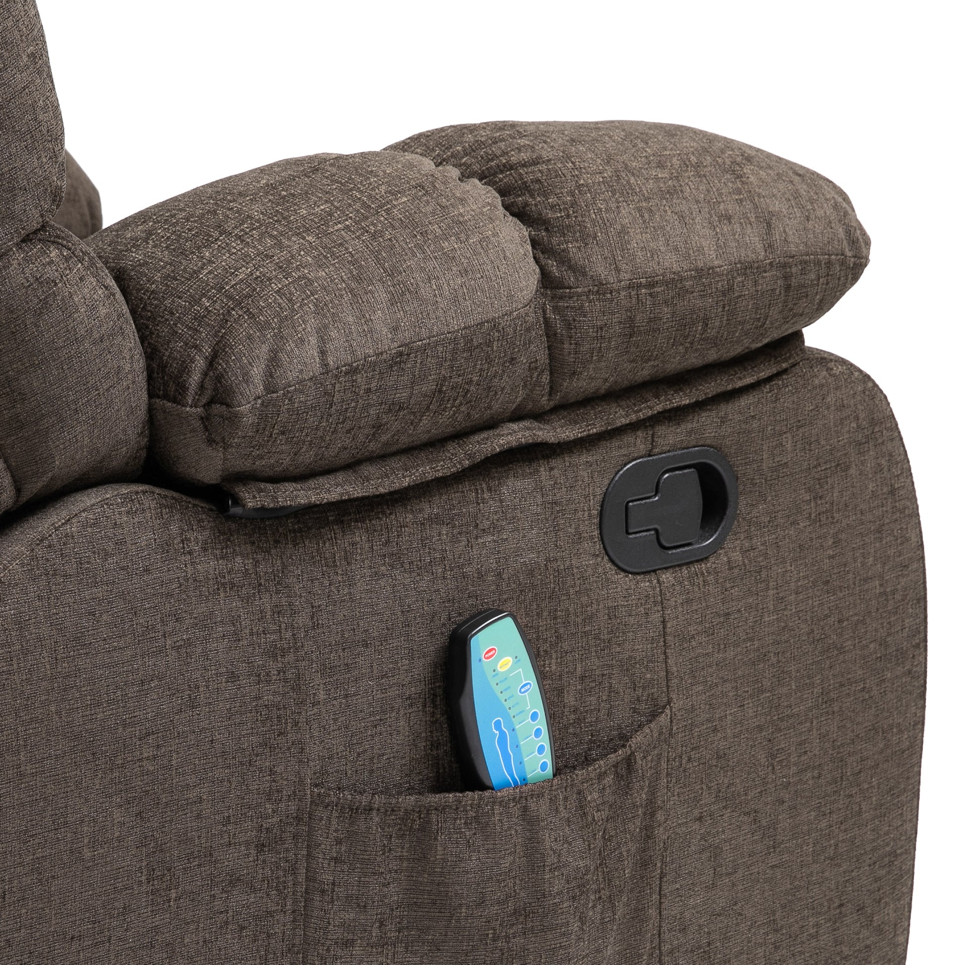 Massage Recliner Brown Polyester