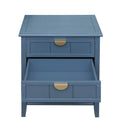 2 Drawer Side Table,American Style, End Table,Suitable For Bedroom, Living Room, Study Blue Mdf