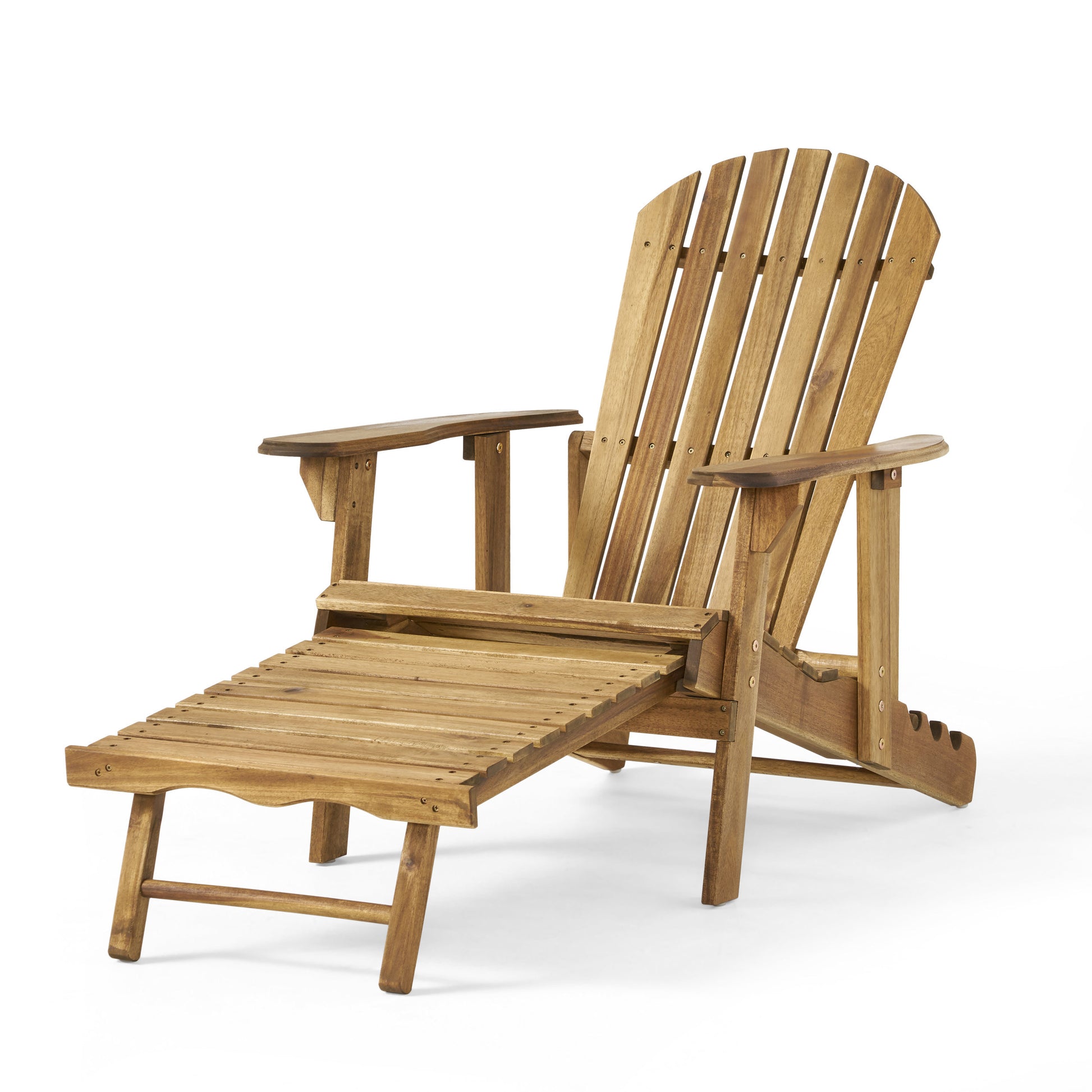 Malibu Reclining Adirondack Chair Natural Stained Acacia Wood