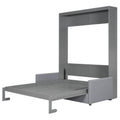 Queen Size Murphy Bed Wall Bed With Cushion,Gray Queen Gray Mdf Lvl