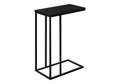 Accent Table, C Shaped, End, Side, Snack, Living Room, Bedroom, Black Laminate, Black Metal, Contemporary, Modern Black Particle Board