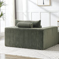 75 Inch Corduroy Sponge Sofa Lounge Chair With Removable Footrest,No Assembly Required,Fluffy Modern Sleeper Chair For Indoor Living Room Bedroom Army Green Foam Corduroy 1 Seat