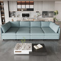 Modular Sectional Sofa, Convertible Sofa Seat With Storage, Sleeper Sectional Sofa Set, Fabric Flexible Modular Combinations For Living Room Antique Blue Fabric 8 Seat