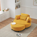 51 Inch Beige Corduroy Sofa With Two Throw Pillows And A Waist Pillow With An Extra Tray For Comfortable Seating Suitable For Small Apartment Bedroom Space Yellow Corduroy 1 Seat