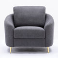 Grey Loose Back Accent Chair Gray Gray Primary Living Space Modern Wood Fabric