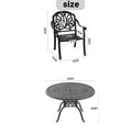 Cushions In Random Colors 7 Piece Set Of Cast Aluminum Patio Furniture With Cushions Yes Dining Set Black Seats 6 Rust Resistant Frame Water Resistant Cushion Garden & Outdoor Complete Patio Sets Aluminium