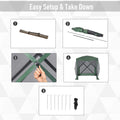 Outsunny Pop Up Camping Canopy Gazebo Screen Shelter Tent With Single Person Easy Set Up, Ventilating Mesh, Portable Carry Bag For Outdoor Camping Party Event, 7X7Ft, Green Green Polyester
