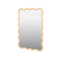 Solid Wood Wavy Rectangle Mirror Natural Wood40