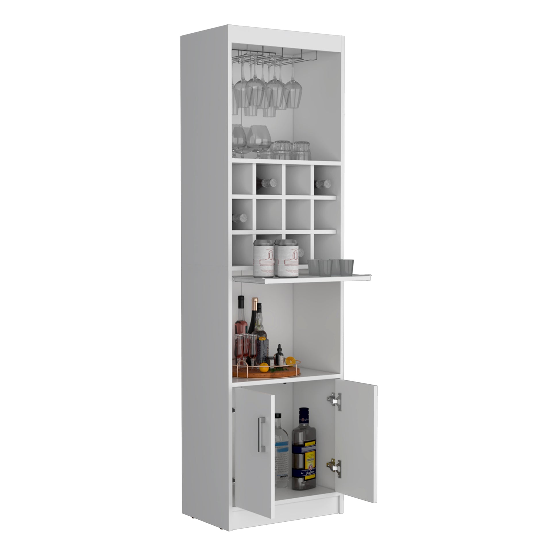 Kevil 71 Inch Tall Bar Cabinet 5 Tier Modern Bar