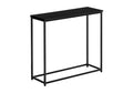 Accent Table, Console, Entryway, Narrow, Sofa, Living Room, Bedroom, Black Laminate, Black Metal, Contemporary, Modern Black Particle Board