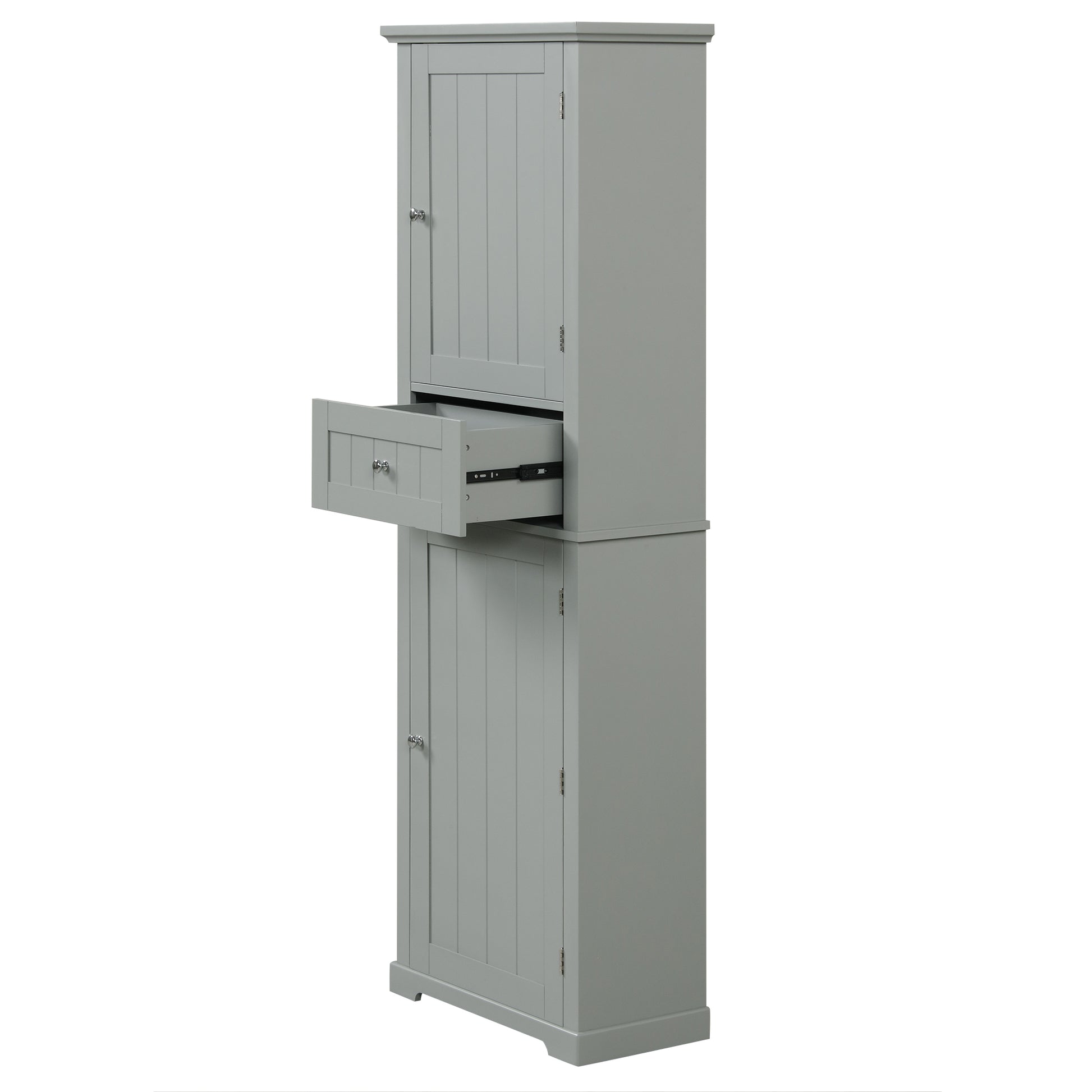 Tall Bathroom Storage Cabinet, Freestanding Storage Cabinet With Drawer And Adjustable Shelf, Mdf Board With Painted Finish, Grey Old Sku:Wf312727Aae Grey Mdf