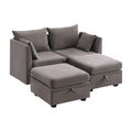 Modular Couches And Sofas Sectional With Storage Sectional Sofa U Shaped Sectional Couch With Reversible Chaises, Grey Gray Wood Soft Heavy Duty Linen 4 Seat