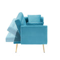 71 Inch Convertibleseat Sofa, American Retro, Light Blue Velvet, Suitable For Small Living Room, Bedroom, Office Light Blue Velvet 2 Seat