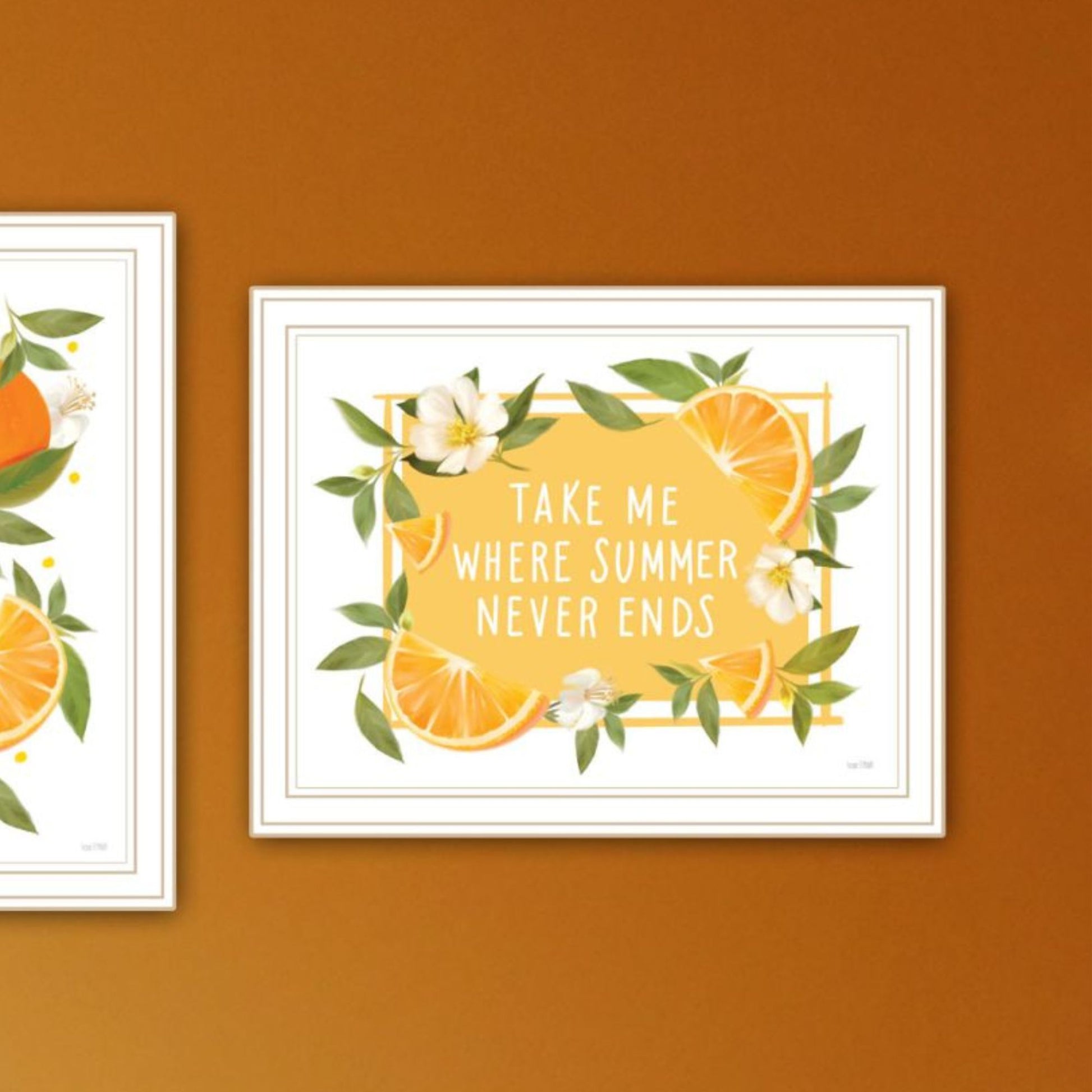 "Take Me Where Summer Never Ends So I Can Always Smell Orange Blossoms " Framed Wall Art For Living Room, Wall Art Print For Home Decor, Bedroom Wall Art By House Fenway Multicolor Wood Paper