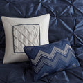 7 Piece Tufted Comforter Set Navy King King Navy Polyester