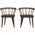 Kingsley Dining Chair Set Of 2 Brown Solid Wood