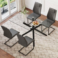 Table And Chair Set.Modern Rectangular Glass Dining Table With 0.39