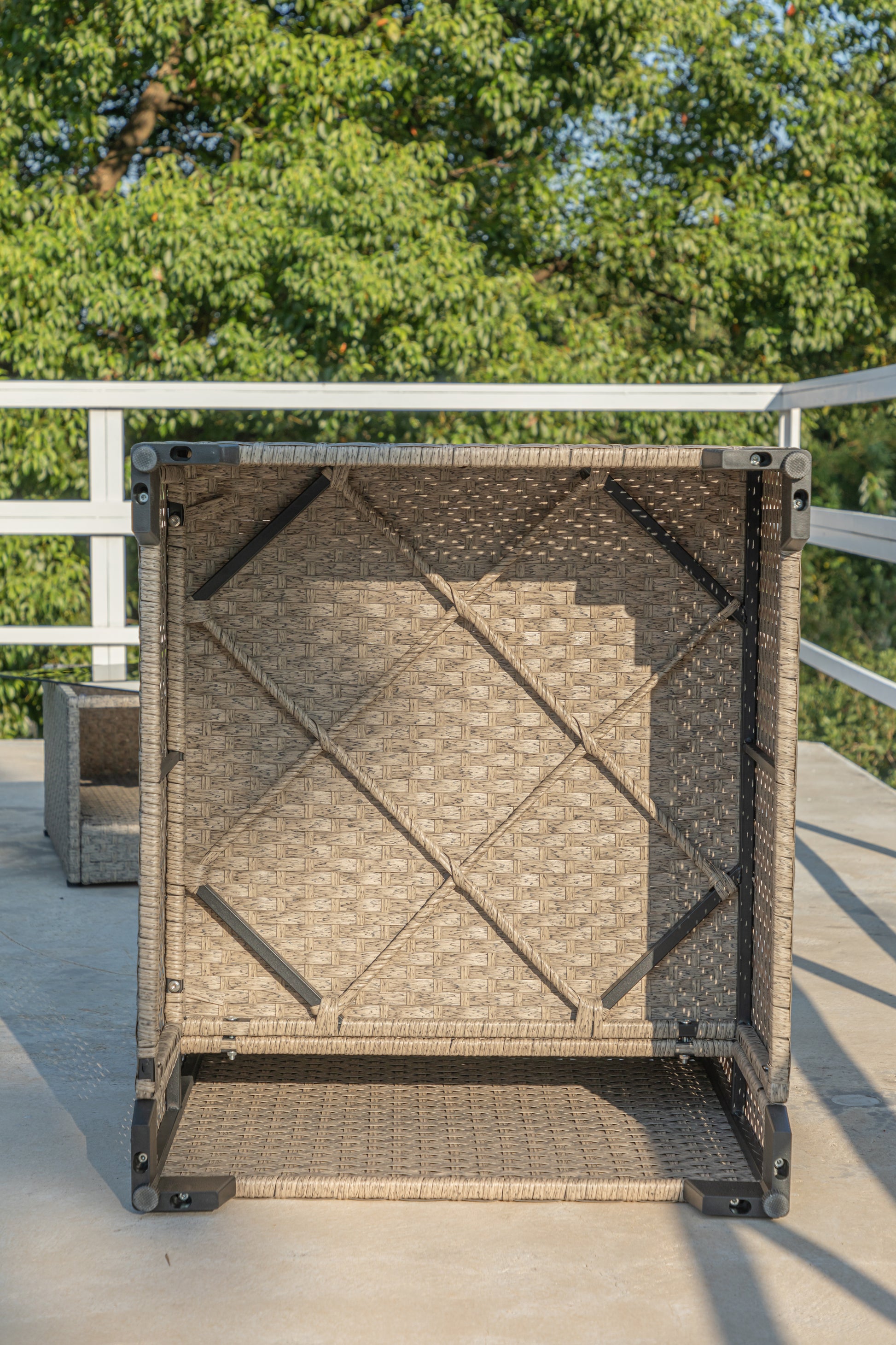 5 Piece Patio Furniture Set, All Weather Boho Outdoor Conversation Set Sectional Sofa With Water Resistant Grey Thick Cushions Beige Pe Rattan Iron Waterproof Fabric