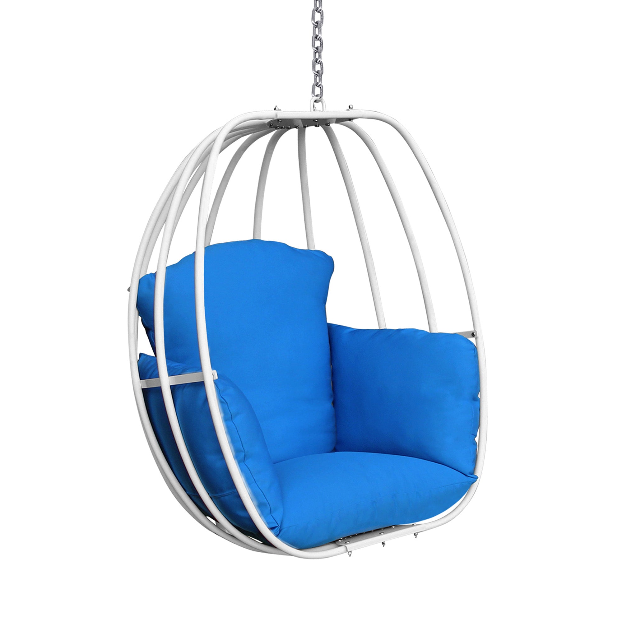 Hanging Egg Chairhammock Swing Chair With Hanging Kit,Blue Light Blue Rust Resistant Frame Garden & Outdoor Modern Aluminium