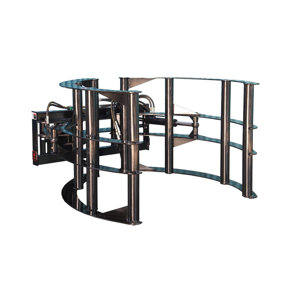 Round Hay Bale Grab For Skid Steer Black Steel