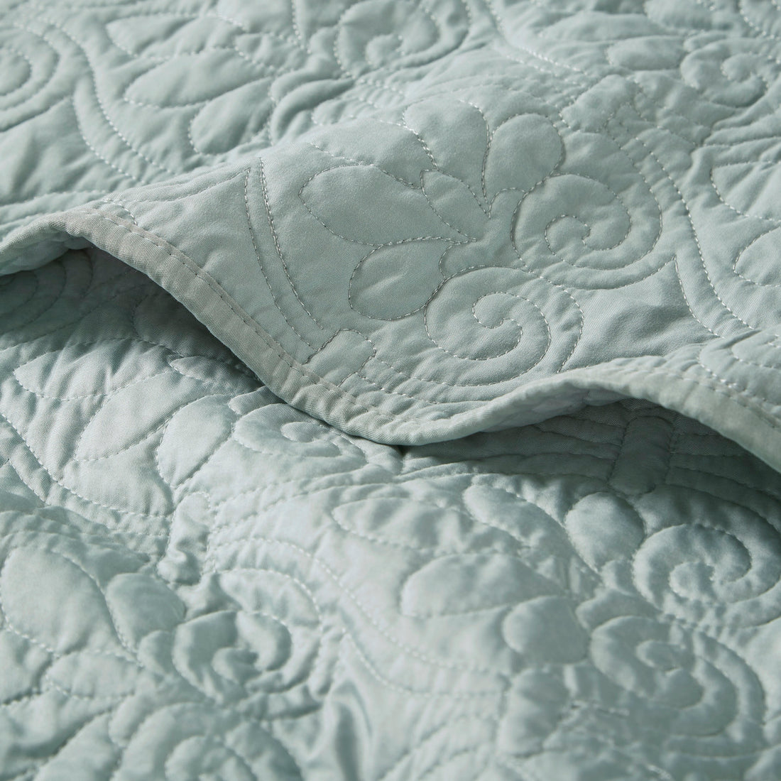 Oversized Quilted Throw Seafoam 60X70" Seafoam Cotton