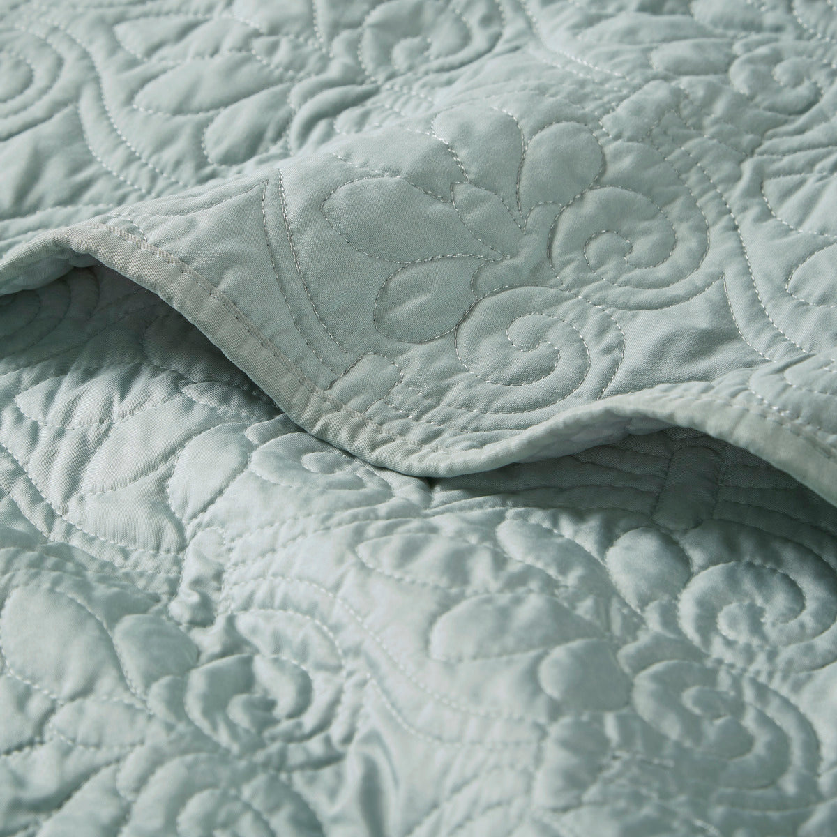 Oversized Quilted Throw Seafoam 60X70" Seafoam Cotton