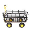 Wagon Cart Garden Cart Trucks Make It Easier To Transport Firewood Yellow Black Black Garden & Outdoor Metal