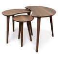 Dainty Walnut Nesting Table Walnut Brown Brown Oval Solid Wood