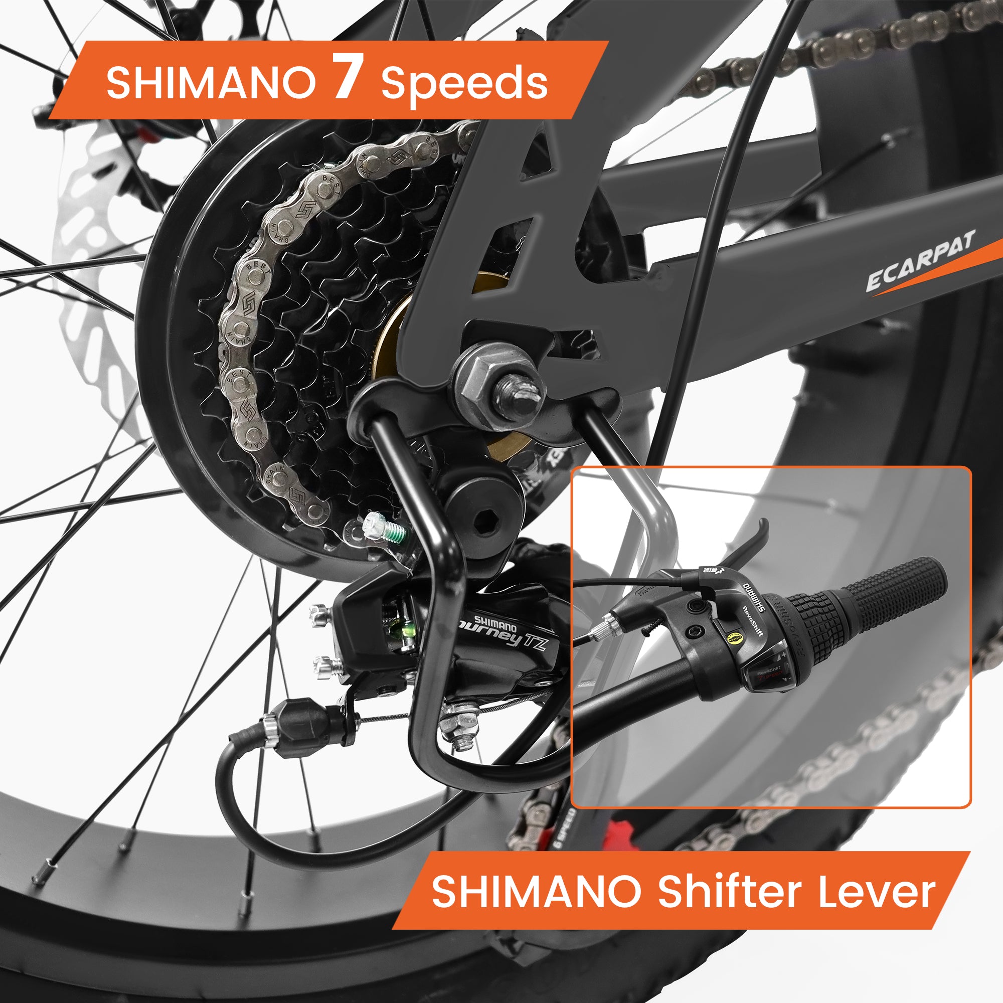 A20316 20 Inch Fat Tire Bike Adult Teen Full Shimano 7 Speed Mountain