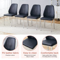 Set Of Four Black Pu Comfort Dining Chairs 17.7