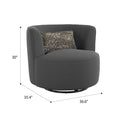 Benz Gray Swivel Glider Accent Chair Gray Foam Engineered Wood