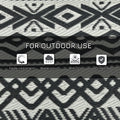 Outsunny Reversible Outdoor Rug, 8' X 10' Waterproof Plastic Straw Floor Mat, Portable Rv Camping Carpet With Carry Bag, Large Floor Mat For Backyard, Deck, Picnic, Beach, Gray & Cream White Boho Multicolor Polypropylene