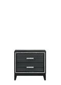 Haiden Weathered Black Finish Nightstand Black Synthetic Wood
