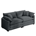 Modern Fabric Living Room Sofa With 4 Pillows Upholstered Large Deep Seating Loveseat, Grey Corduroy Grey Corduroy 2 Seat