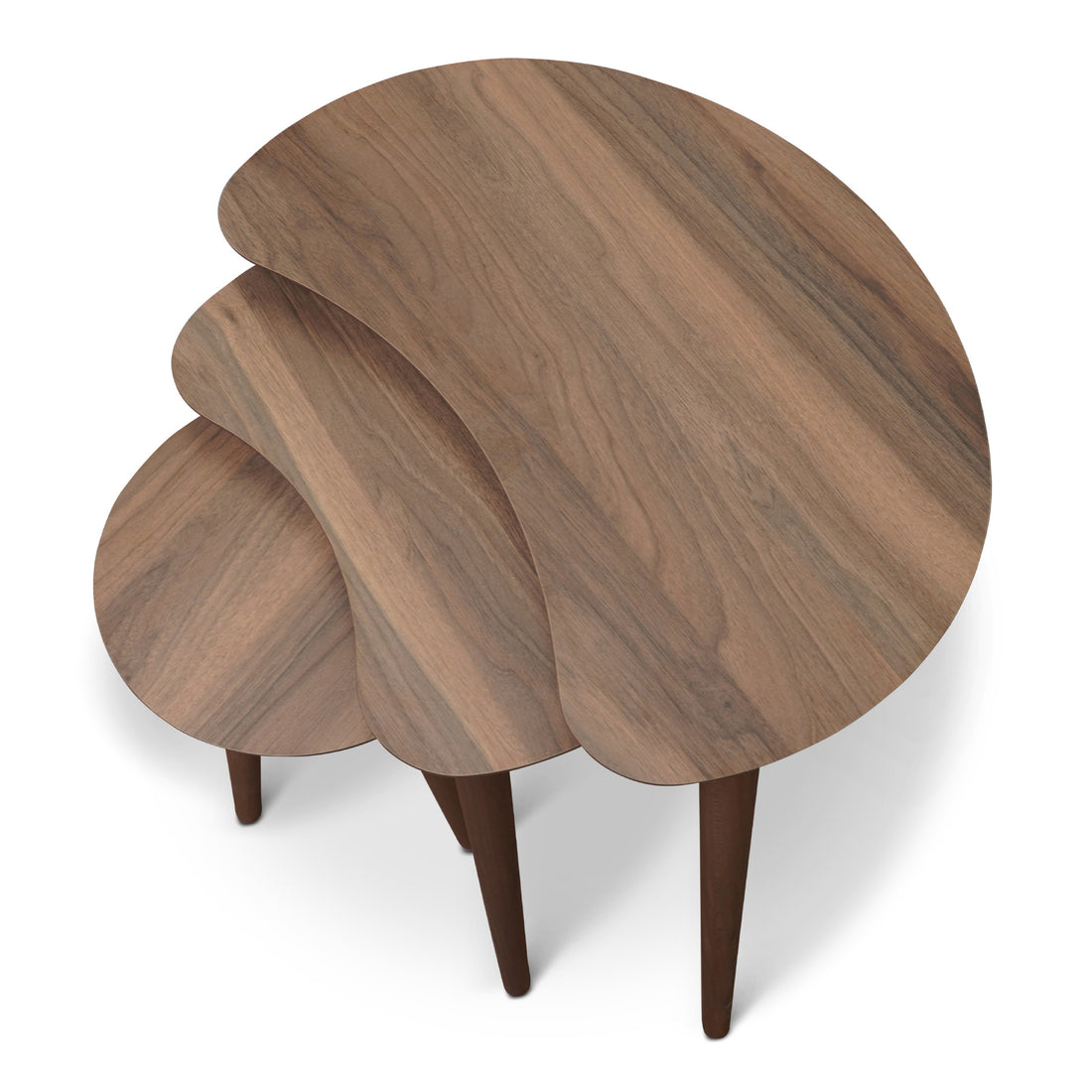 Dainty Walnut Nesting Table Walnut Brown Brown Oval Solid Wood