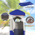 Outsunny Portable Shower Tent, Privacy Shelter, Camping Dressing Changing Tent Room With Solar Shower Bag, Floor And Carrying Bag, Blue Blue Oxford Fabric