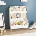 Toy Storage Organizer, Kids Bookshelf And Toy Storage With Legs, Multifunctional Storage Organizer, Children Bookcase For Kids Room, Living Room, Nursery,White White Solid Wood Mdf