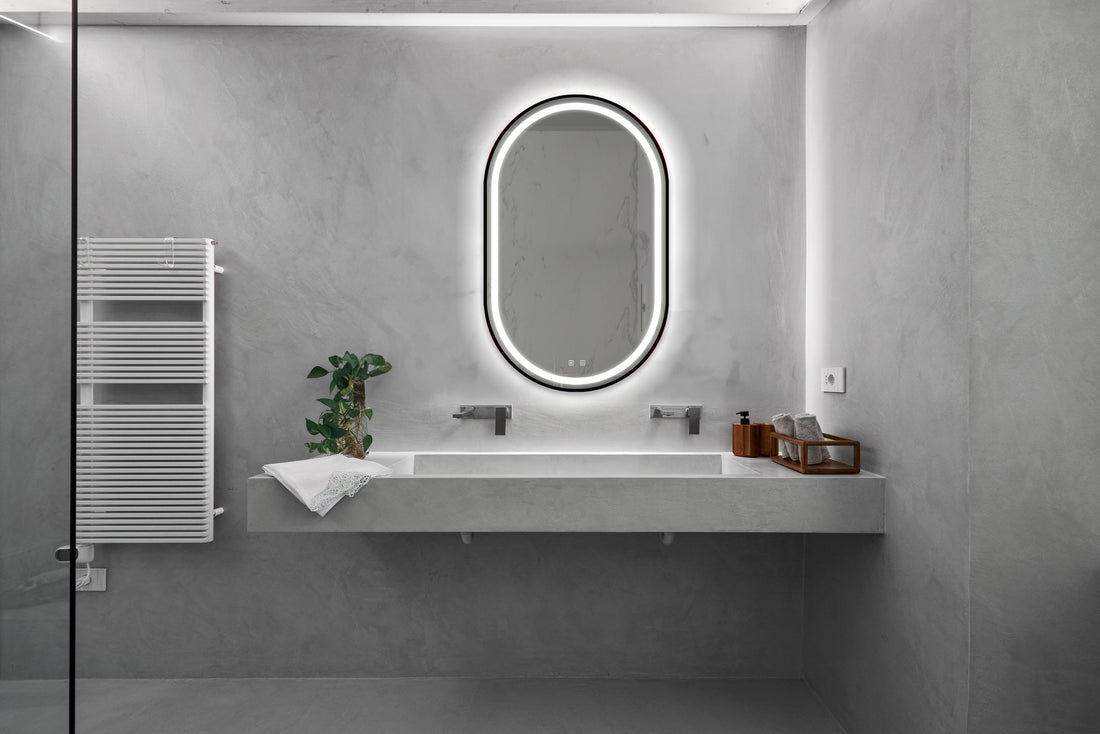 20X32Inch Bathroom Led Classy Vanity Mirror With Focused Backplane,Black Aluminum Alloy Frame,High Lumen,Dimmable Touch,Wall Switch Control, Anti Fog ,Cri 95 Adjustable 3000K 4500K 6000K ,Ip54 Waterp Black And Silver Glass