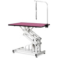 42.5Inch Hydraulic Pet Grooming Table Pink Color White Pink Mdf Steel