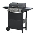 Propane Gas Grill 3 Burner Barbecue Grill, Stainless Steel 26,000 Btu Patio Garden Barbecue Grill With Two Shelves, Lid, Wheels And Bottle Opener Black Iron