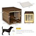 Pawhut Furniture Style Dog Crate End Table With Removable Door Panel, Dog Crate Bed With Foam Cushion, Safety Lock, Indoor Use, For Small & Medium Dogs, Brown Brown Mdf