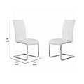 Metal Cantilever Basedining Chair, Set Of 2, White And Silver White Solid Wood