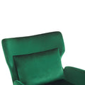 Wing Back Velvet Accent Chair, Modern Living Room Armchair Comfy Upholstered Single Sofa Chair For Bedroom Dorms Reading Reception Room With Metal Legs & Pillow, Green Green Velvet