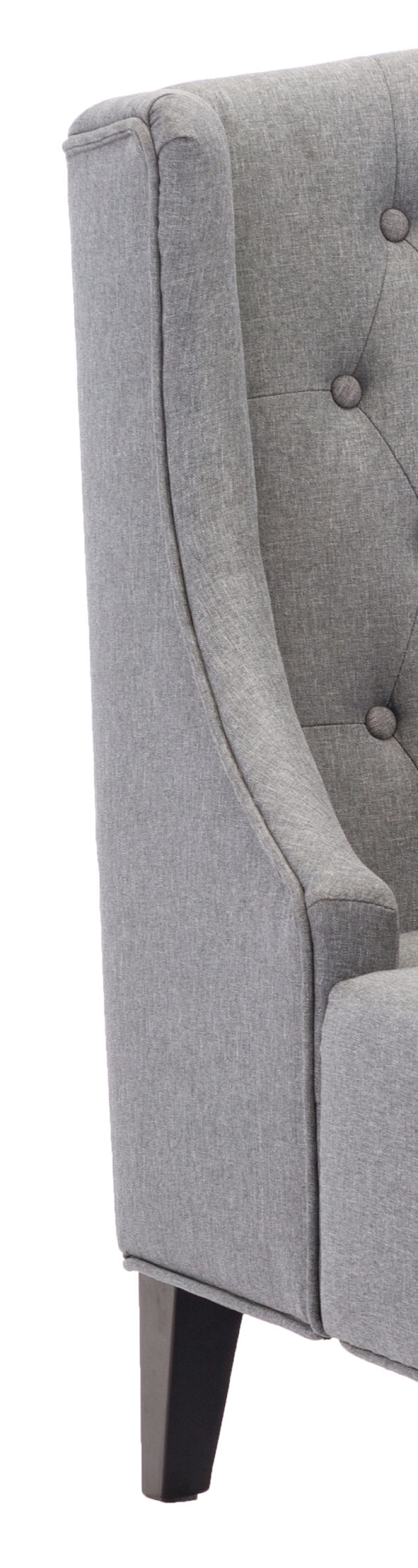 1Pc Modern Living Room Button Tufted Wingback Accent Chair Steel Grey Luxury Look Diamond Button Tufted Pattern Gray Primary Living Space Traditional Foam Wood
