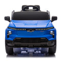 12V Kids Ride On Car W Parents Control,Licensed Chevrolet Silverado,Four Wheel Suspension,Led Lights,Bluetooth,Music,Usb,Mp3,Power Display,Speeds 1.86 3.11Mph For Kids Aged 2 5. Blue Plastic