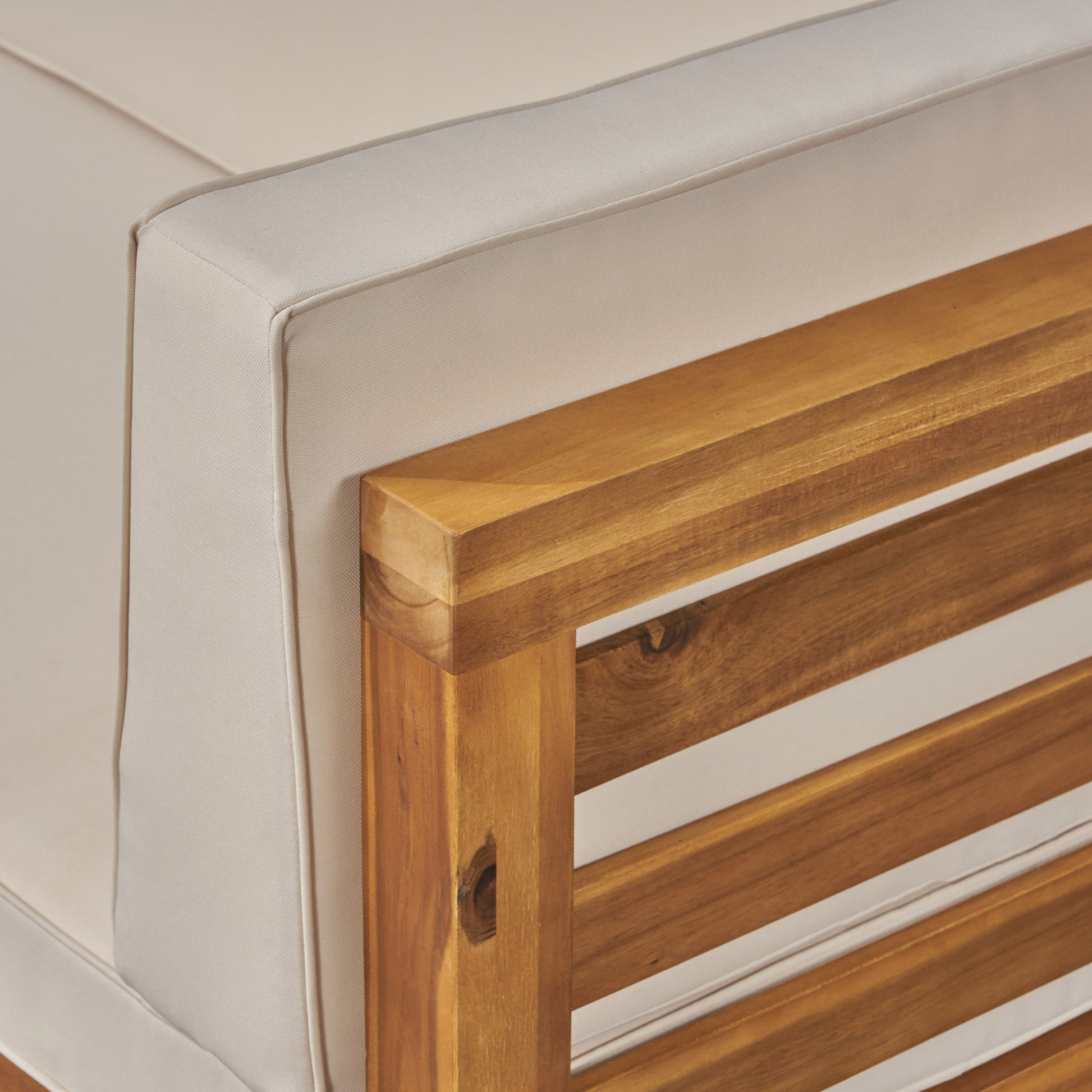 Oana Club Chair Beige Acacia Wood