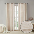 Faux Linen Rod Pocket And Back Tab Fleece Lined Curtain Panel Only 1 Pc Panel Natural Polyester